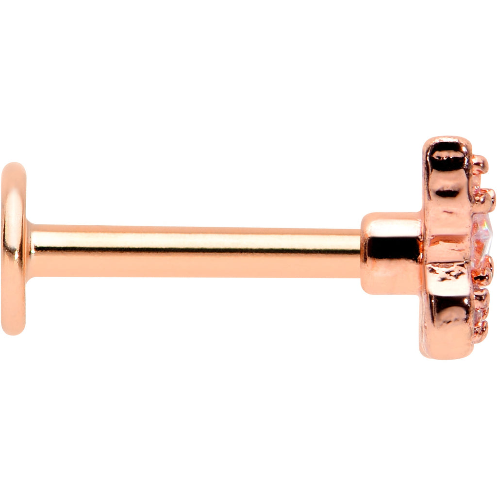 BodyCandy 16G 5/16 Clear Gem Rose Gold Tone Opulent Butterfly Labret Tragus — lifestyle context