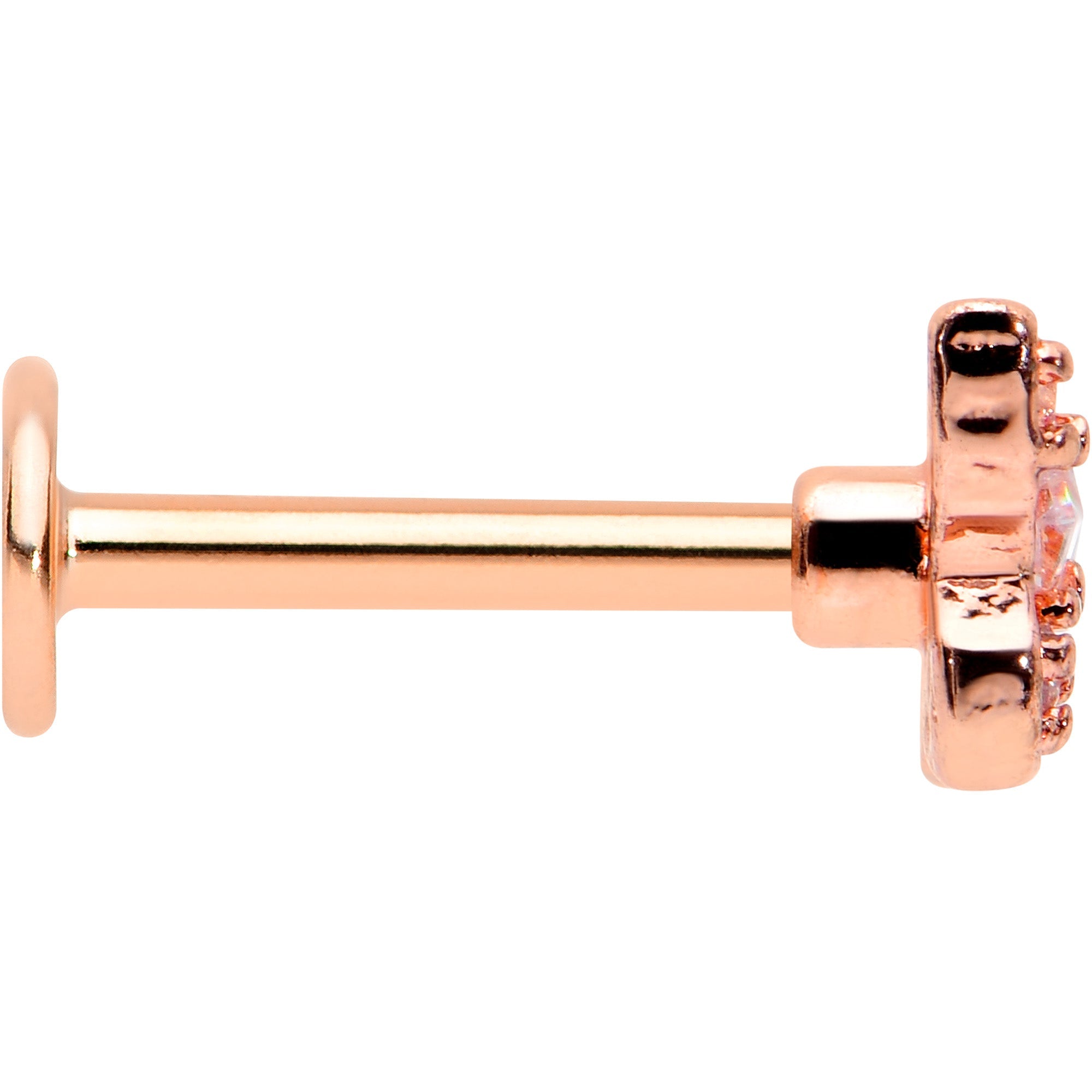 BodyCandy 16G 5/16 Clear Gem Rose Gold Tone Opulent Butterfly Labret Tragus — lifestyle context