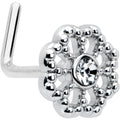 BodyCandy 20G 7mm Clear Gem Epic Fabulous Flower L Shape Nose Ring — main product shot