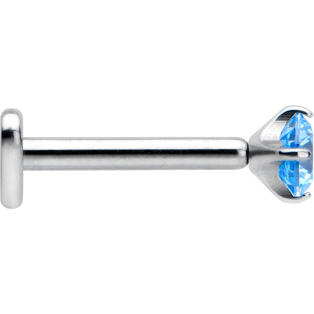 BodyCandy 16G 5/16 Blue CZ ASTM F-136 Implant Grade Titanium Threadless Heart End Labret — lifestyle context