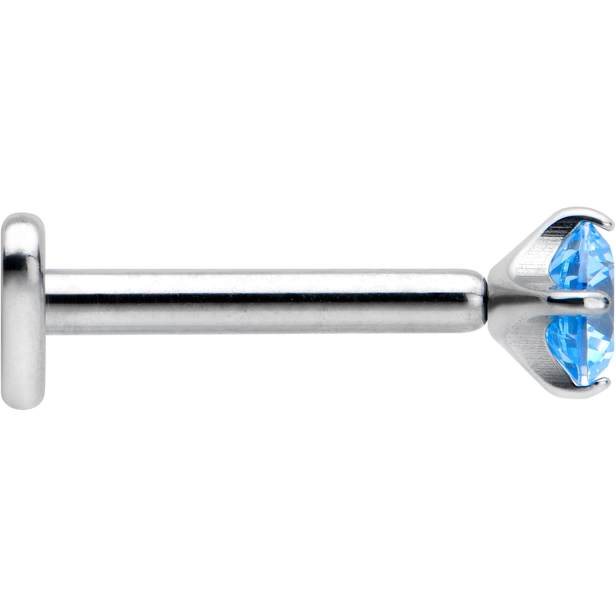 BodyCandy 16G 5/16 Blue CZ ASTM F-136 Implant Grade Titanium Threadless Heart End Labret — lifestyle context