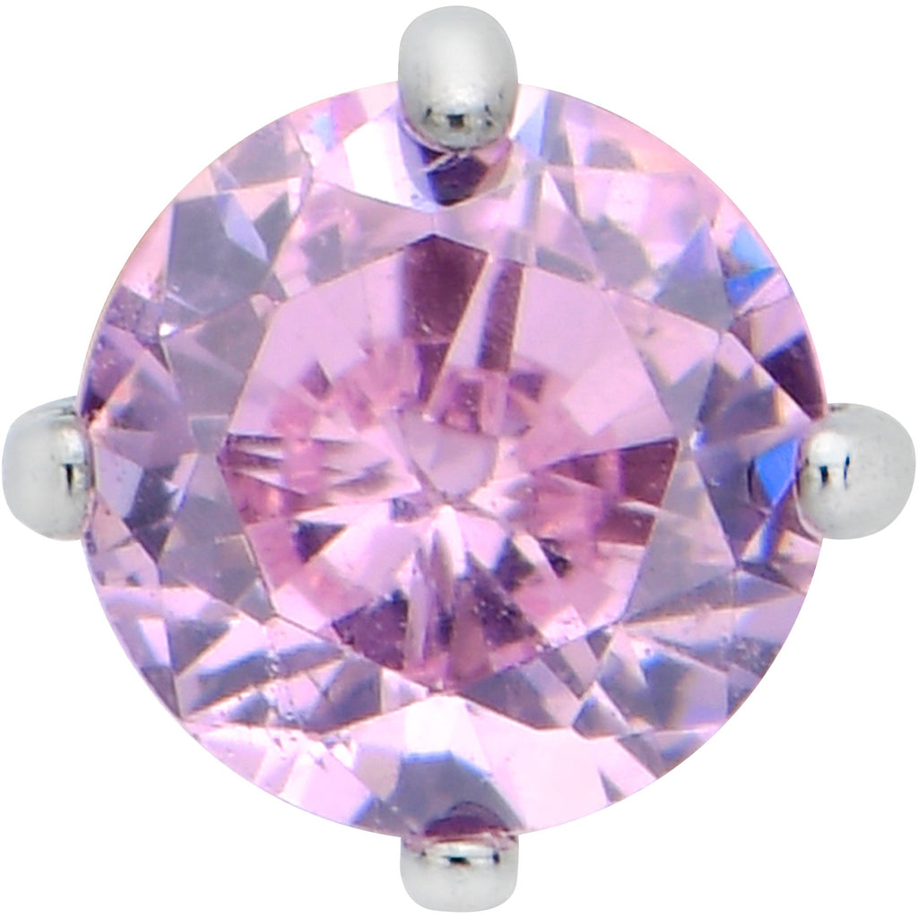 BodyCandy 16G 5/16 Pink CZ ASTM F-136 Implant Grade Titanium Threadless Heart End Labret — detail close-up