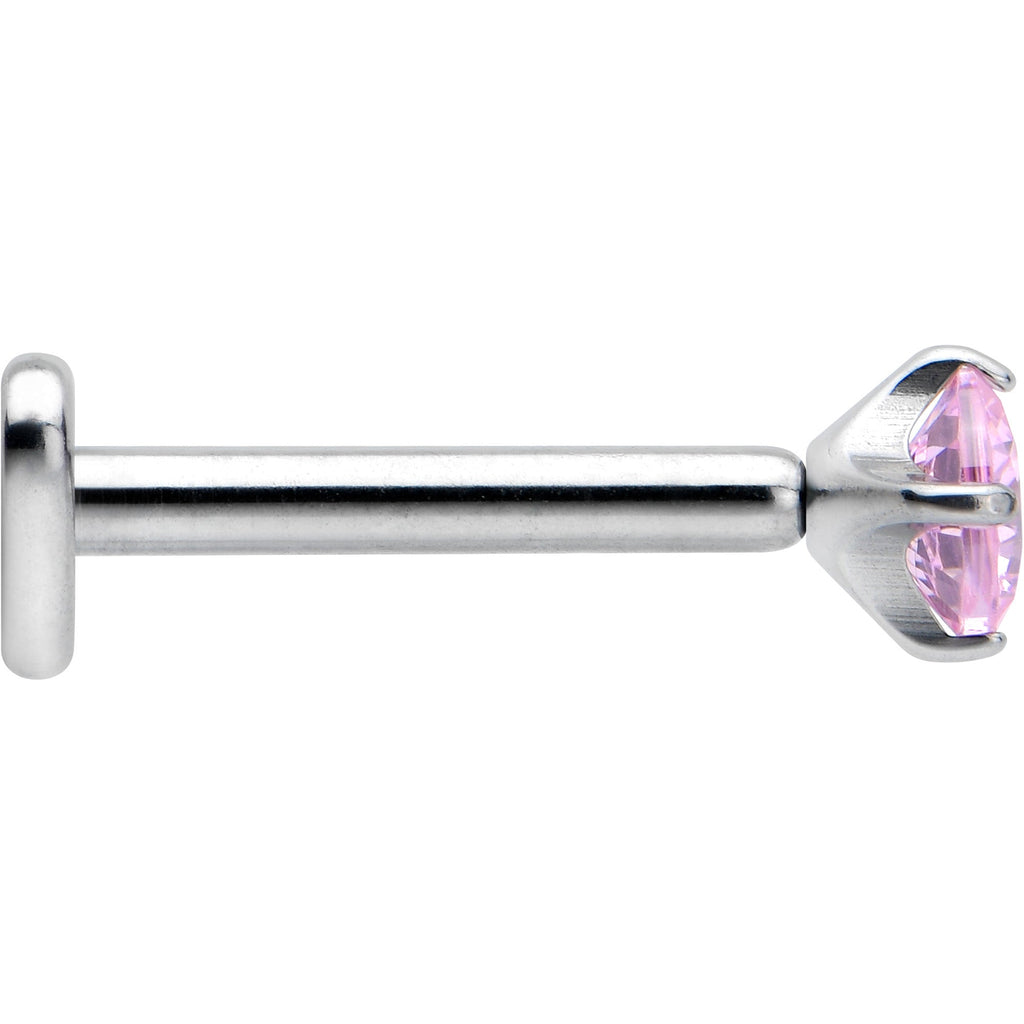 BodyCandy 16G 5/16 Pink CZ ASTM F-136 Implant Grade Titanium Threadless Heart End Labret — lifestyle context