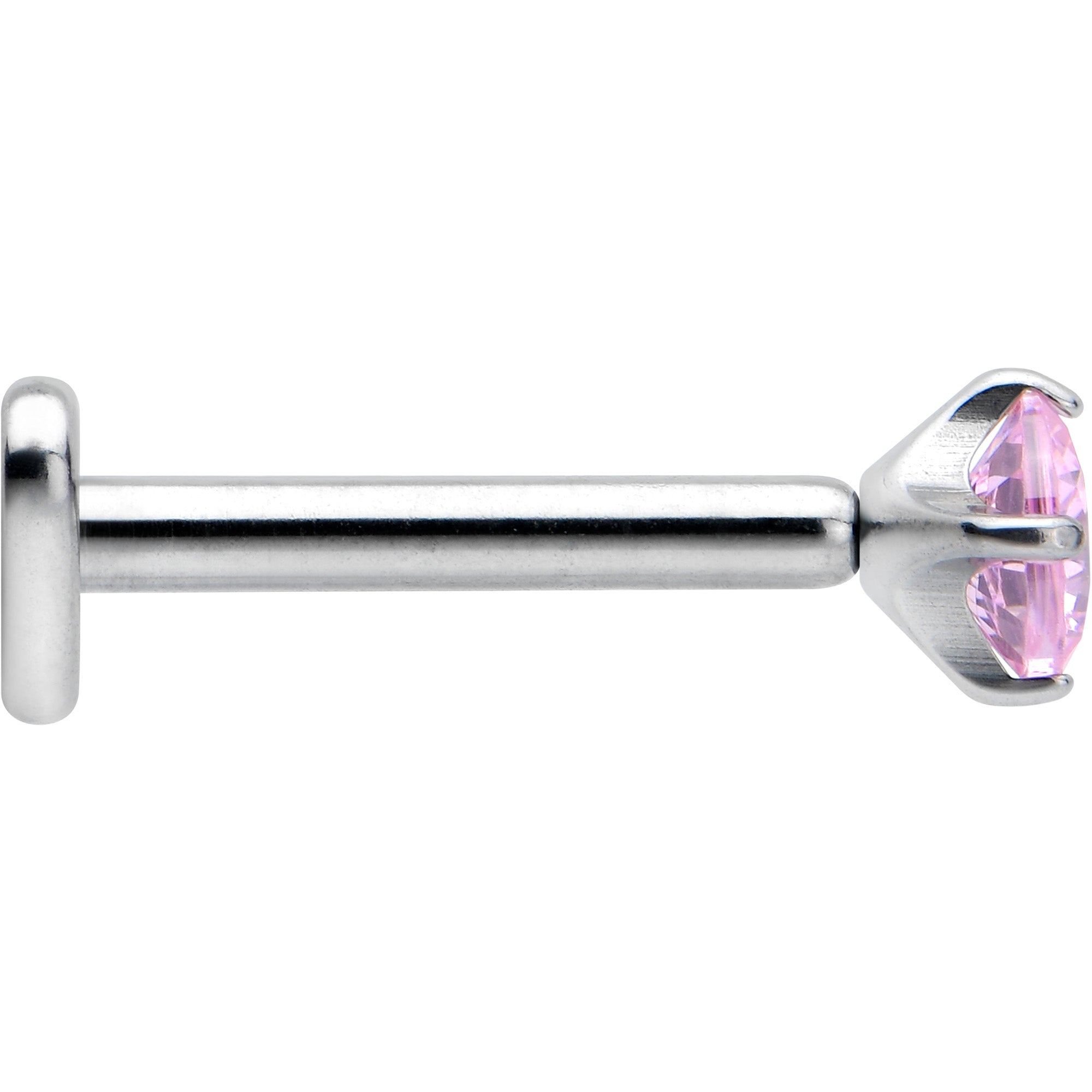 BodyCandy 16G 5/16 Pink CZ ASTM F-136 Implant Grade Titanium Threadless Heart End Labret — lifestyle context