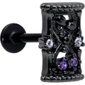 BodyCandy 16G 5/16 Purple Gem Black Gothic Hourglass Labret Monroe Tragus — main product shot