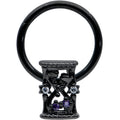 BodyCandy 16G 3/8 Purple Gem Black Heart Goth Hourglass Hinged Segment Ring — main product shot