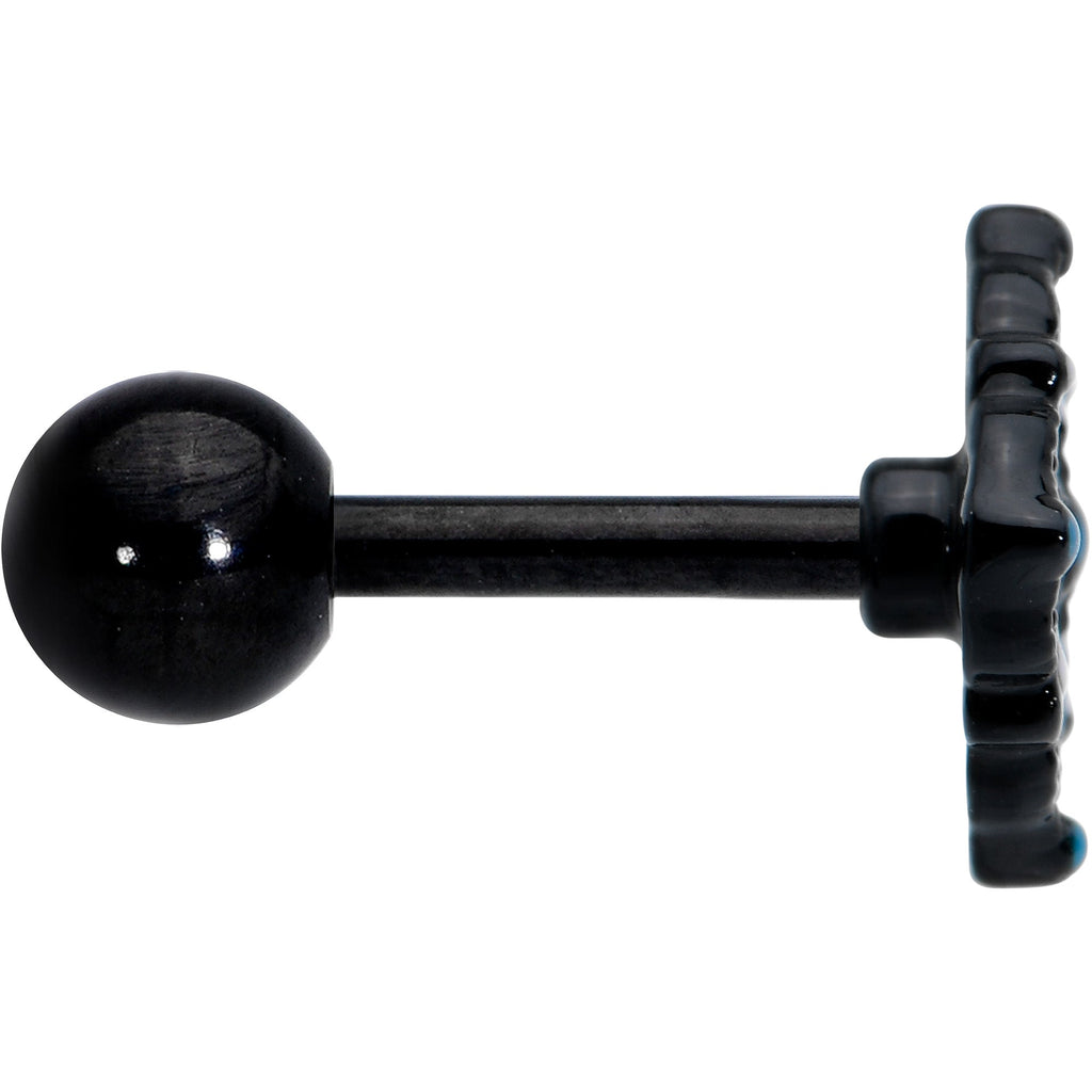 BodyCandy 16G 1/4 Blue Gem Black Lacy Rhombus Cartilage Tragus Earring — lifestyle context