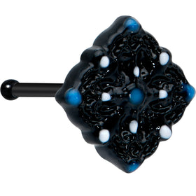 20G 1/4 Black Lacy Rhombus Nose Bone