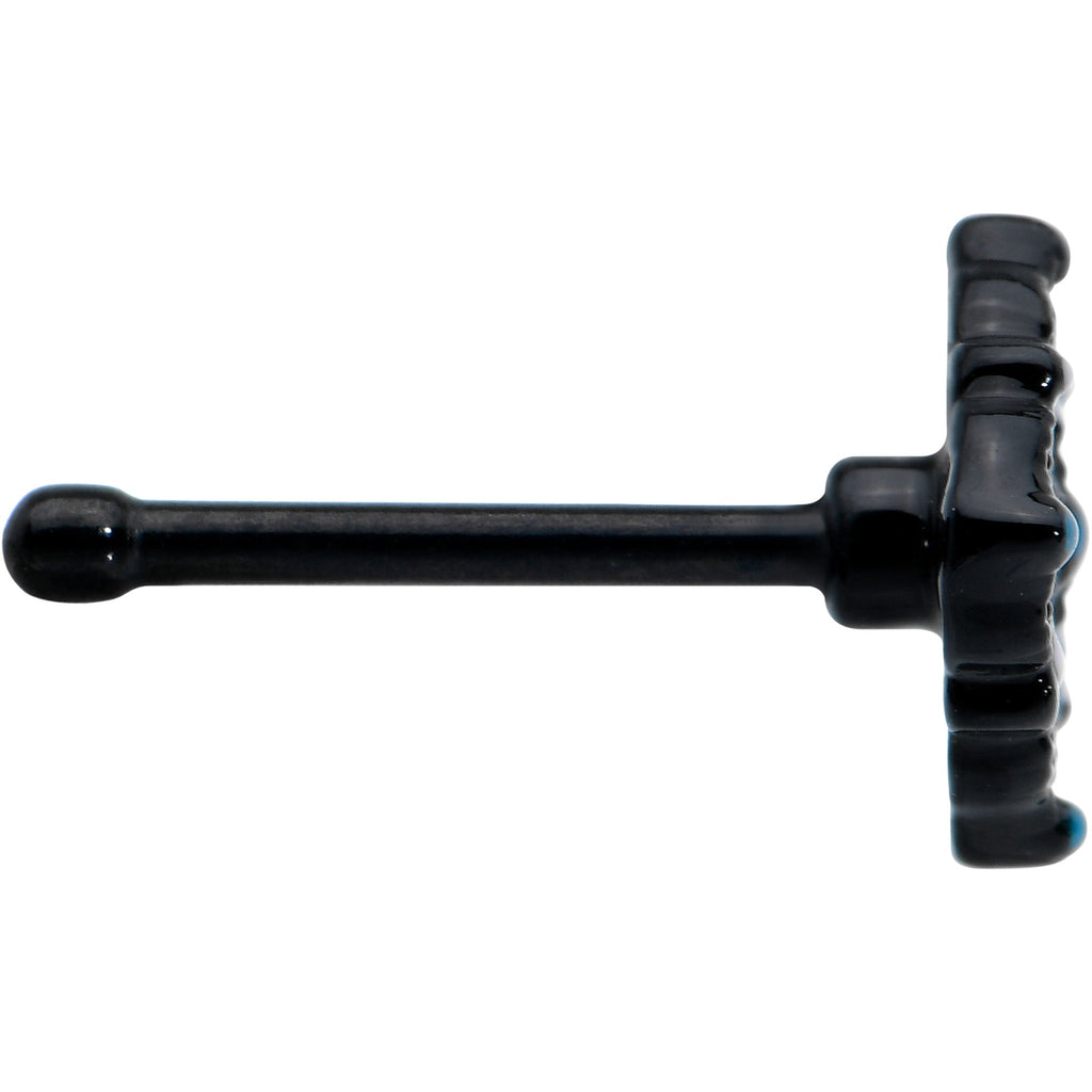BodyCandy 20G 1/4 Black Lacy Rhombus Nose Bone — lifestyle context