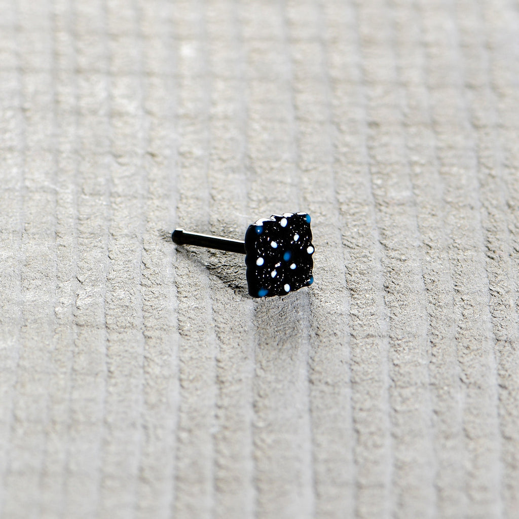 BodyCandy 20G 1/4 Black Lacy Rhombus Nose Bone — in-use photo