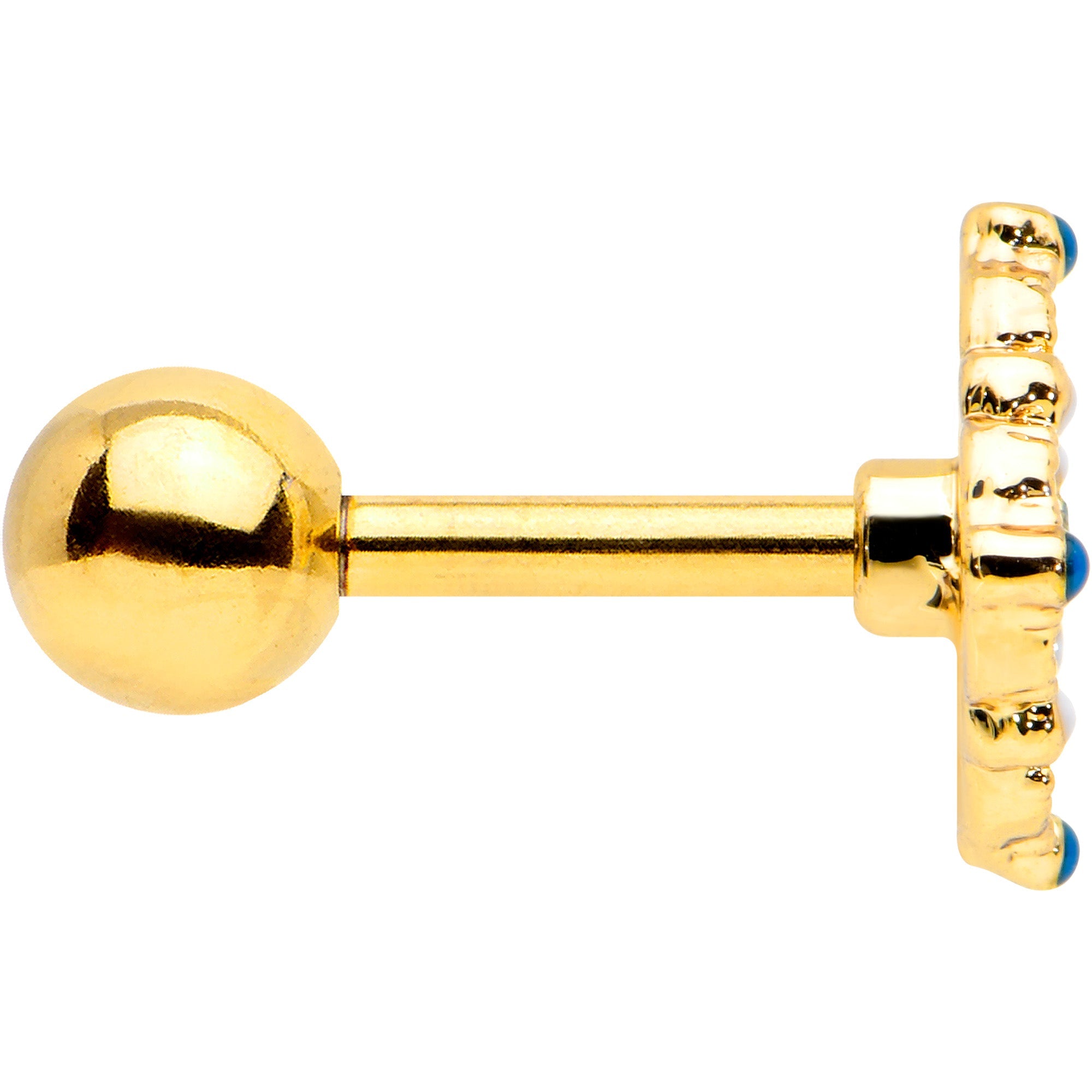 BodyCandy 16G 1/4 Blue Gem Gold Tone Lacy Rhombus Cartilage Tragus Earring — lifestyle context