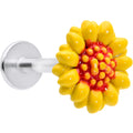 BodyCandy 16G 5/16 Happy Sunflower Yellow Labret Monroe Tragus — main product shot