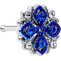 BodyCandy 20G 1/4 Clear Blue Gem Embellished Cross Nose Bone — main product shot