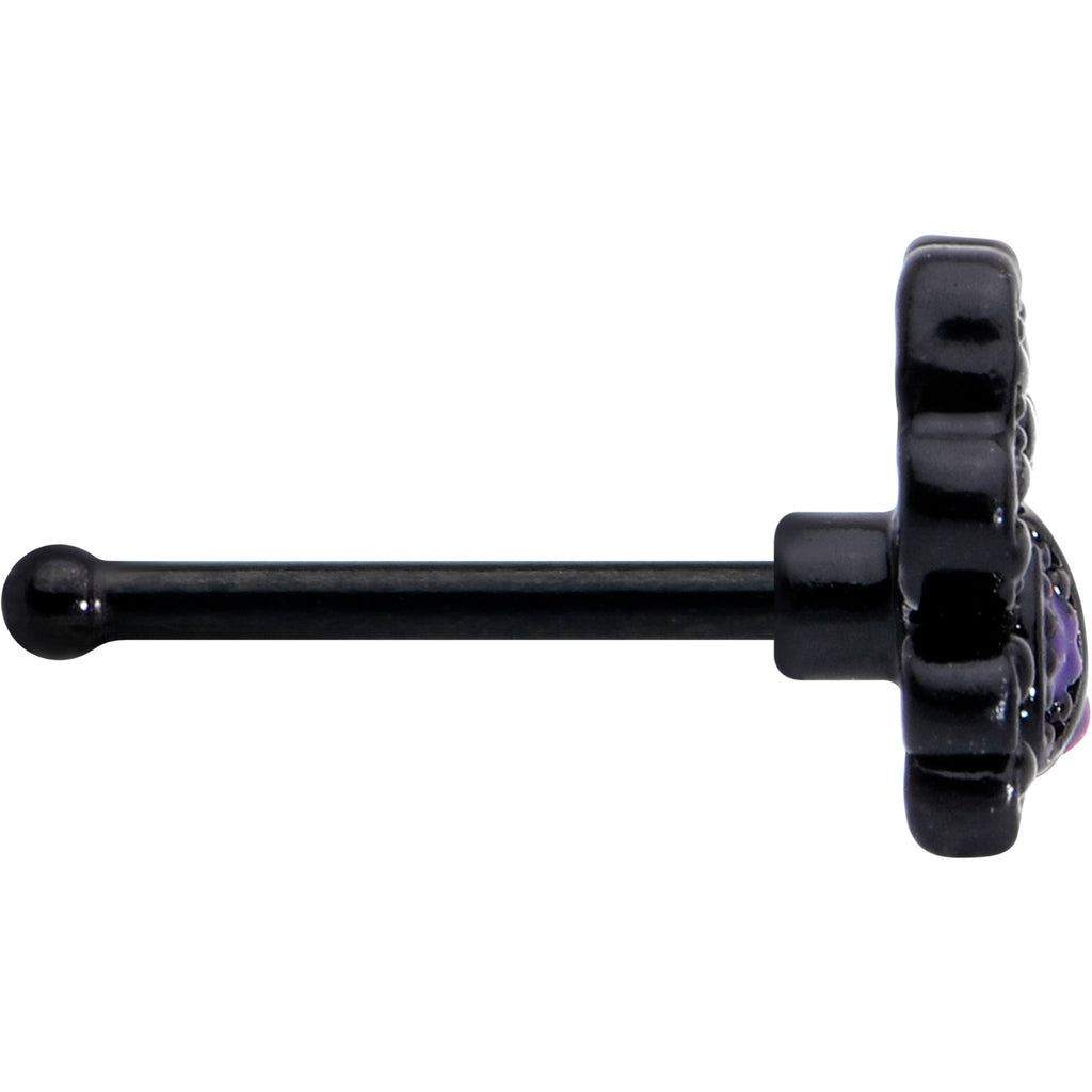 BodyCandy 20G 1/4 Purple Gem Black Chic Crab Nose Bone — lifestyle context