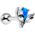 BodyCandy 16G 1/4 Blue Synthetic Opal Style Flower Cartilage Tragus Earring — main product shot