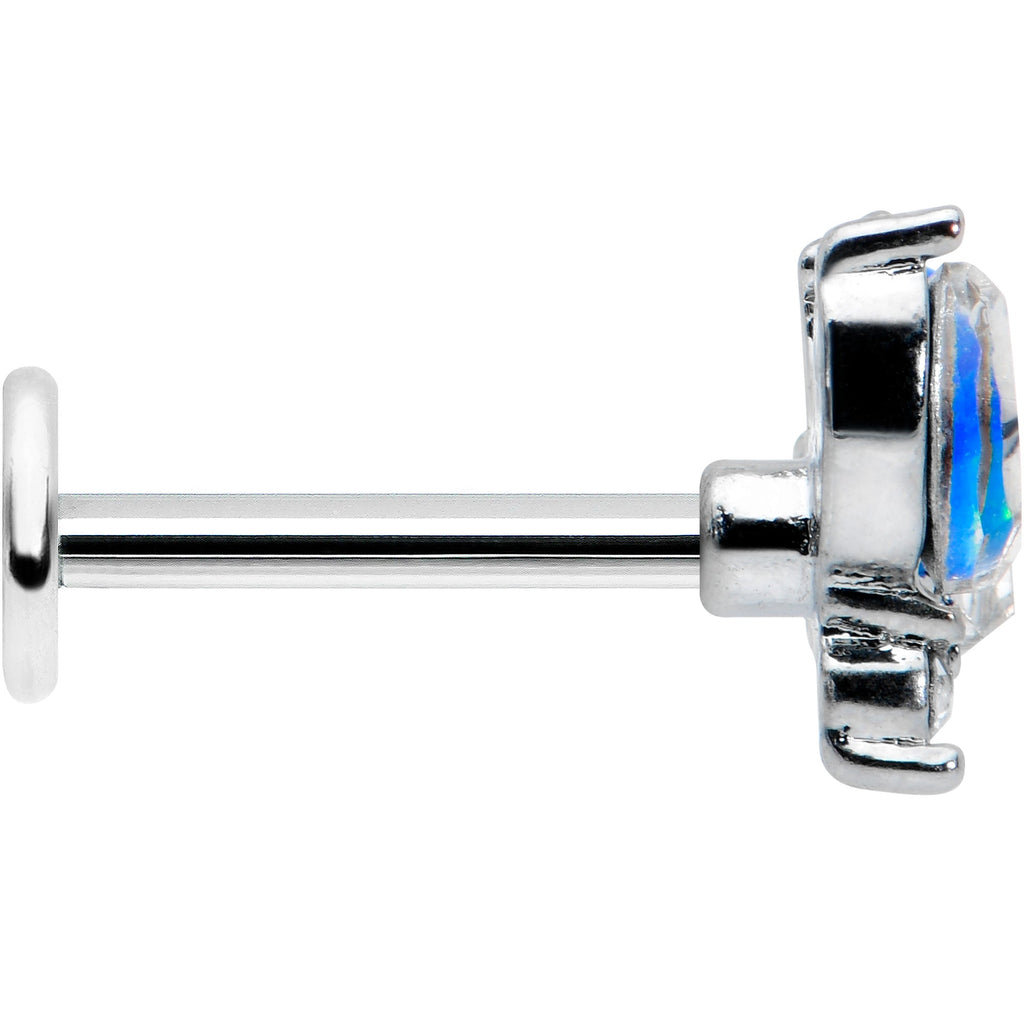 BodyCandy 16G 5/16 Blue Synthetic Opal Style Flower Labret Monroe Tragus — lifestyle context