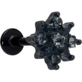 BodyCandy 16G 5/16 Clear Gem Black Evening Flower Labret Monroe Tragus — main product shot