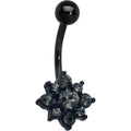 BodyCandy Clear Gem Black Evening Flower Belly Ring — main product shot
