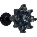 BodyCandy 16G 1/4 Clear Gem Black Evening Flower Labret — main product shot