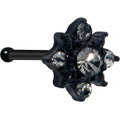 BodyCandy 20G 1/4 Clear Gem Black Gothic Sun Nose Bone — main product shot