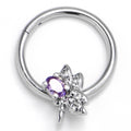 BodyCandy 16G 3/8 Purple Gem Divine Dragonfly Hinged Segment Ring — main product shot