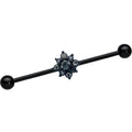 BodyCandy 14G Clear Gem Black Gothic Sun Industrial Barbell 38mm — main product shot