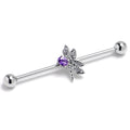 BodyCandy 14G Purple Gem Divine Dragonfly Industrial Barbell 38mm — main product shot