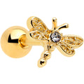 BodyCandy 16G 1/4 Clear Gem Gold Tone Flying Dragonfly Cartilage Earring — main product shot