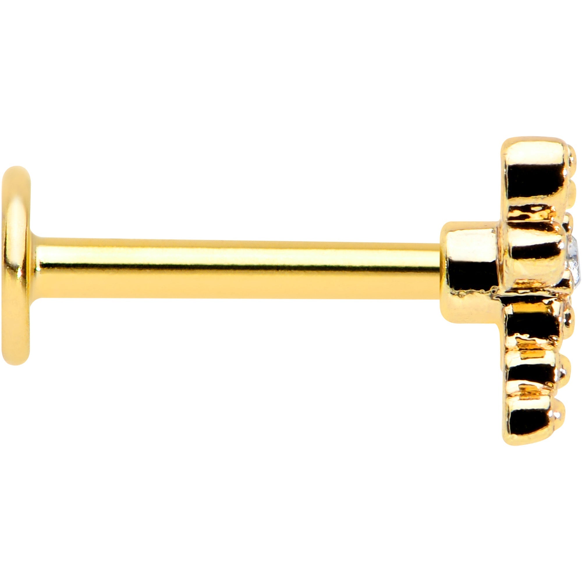BodyCandy 16G 5/16 Clear Gem Gold Hue Flying Dragonfly Labret Monroe Tragus — lifestyle context