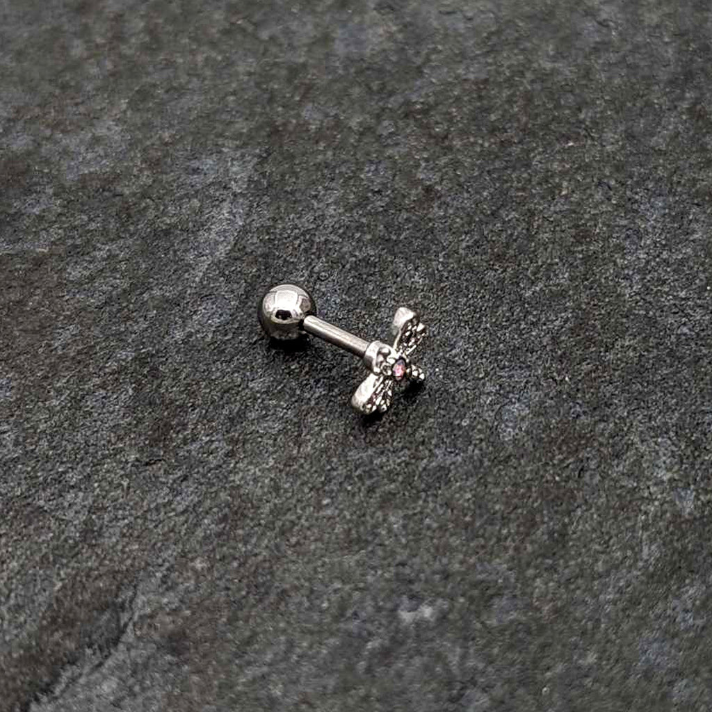 BodyCandy 16G 1/4 Aurora Gem Ornate Dragonfly Cartilage Tragus Earring — alternative angle