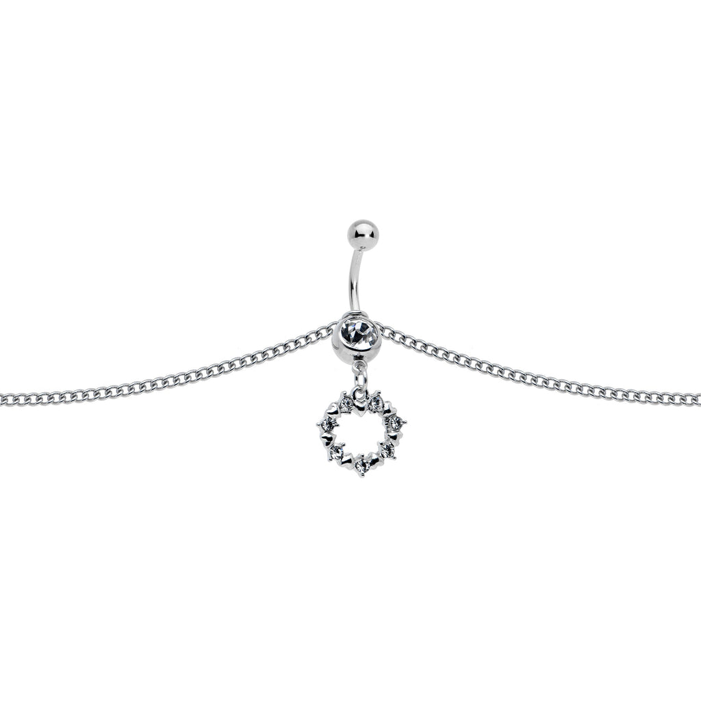 BodyCandy Clear Gem Wreath of Glam Dangle Belly Ring Belly Chain — main product shot