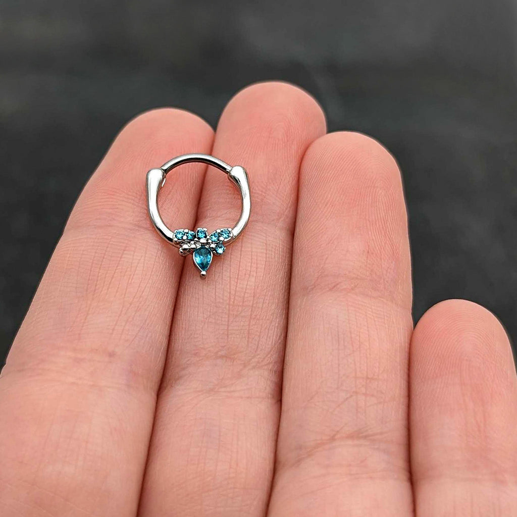 BodyCandy 16G 5/16 Blue Gem Bee Glamour Cartilage Clicker — size reference