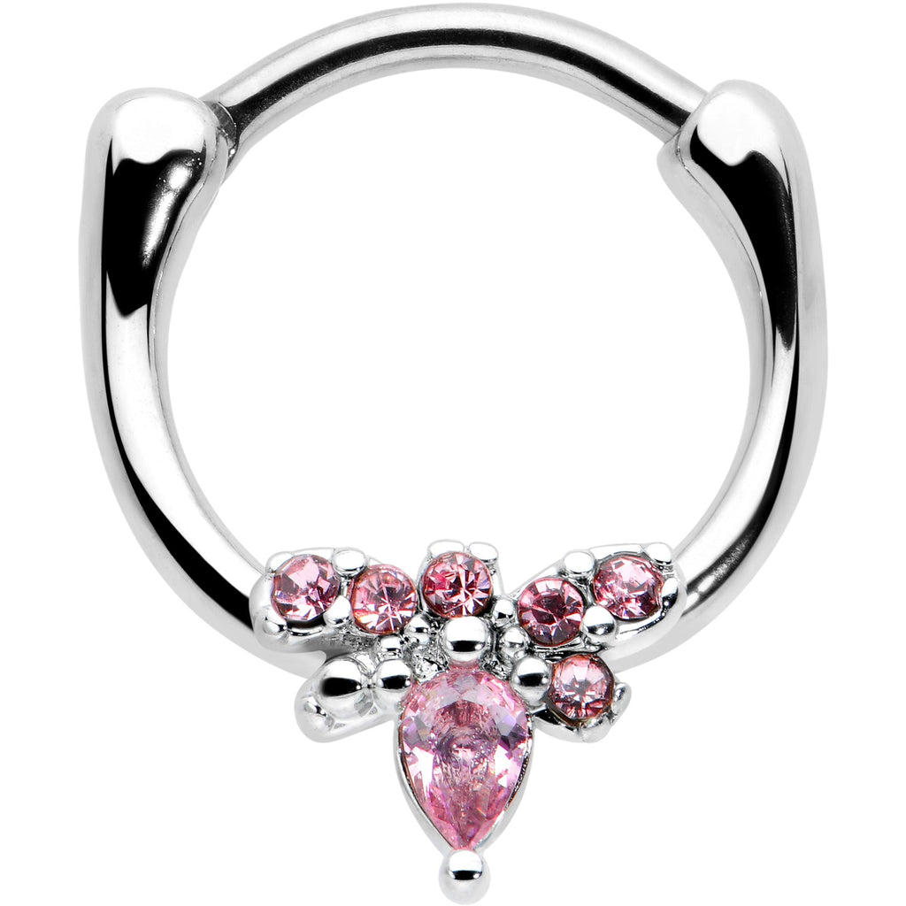 BodyCandy 16G 5/16 Pink Gem Bee Glamour Cartilage Clicker — main product shot