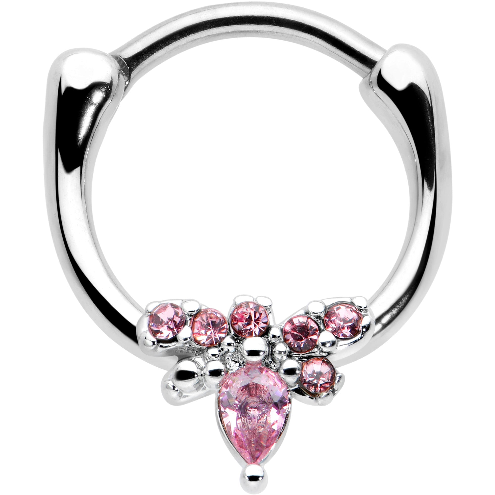 BodyCandy 16G 5/16 Pink Gem Bee Glamour Cartilage Clicker — main product shot