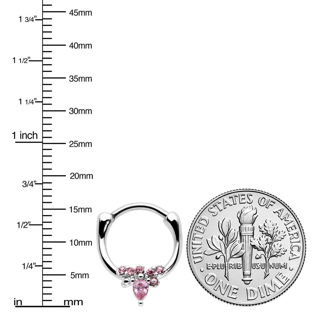 BodyCandy 16G 5/16 Pink Gem Bee Glamour Cartilage Clicker — lifestyle context