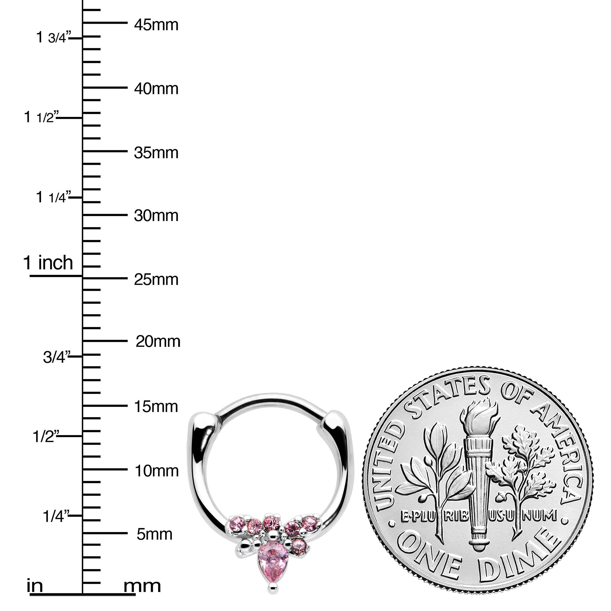 BodyCandy 16G 5/16 Pink Gem Bee Glamour Cartilage Clicker — lifestyle context