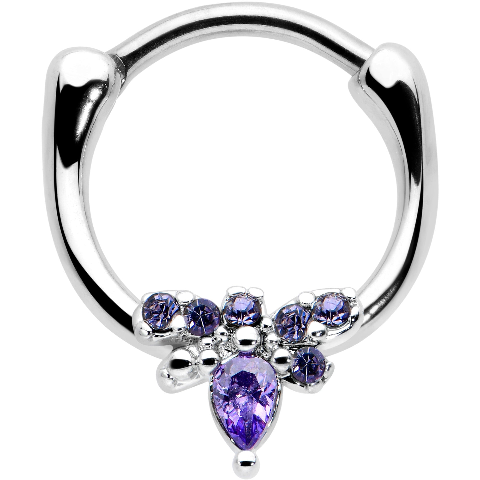 BodyCandy 16G 5/16 Purple Gem Bee Glamour Cartilage Clicker — main product shot