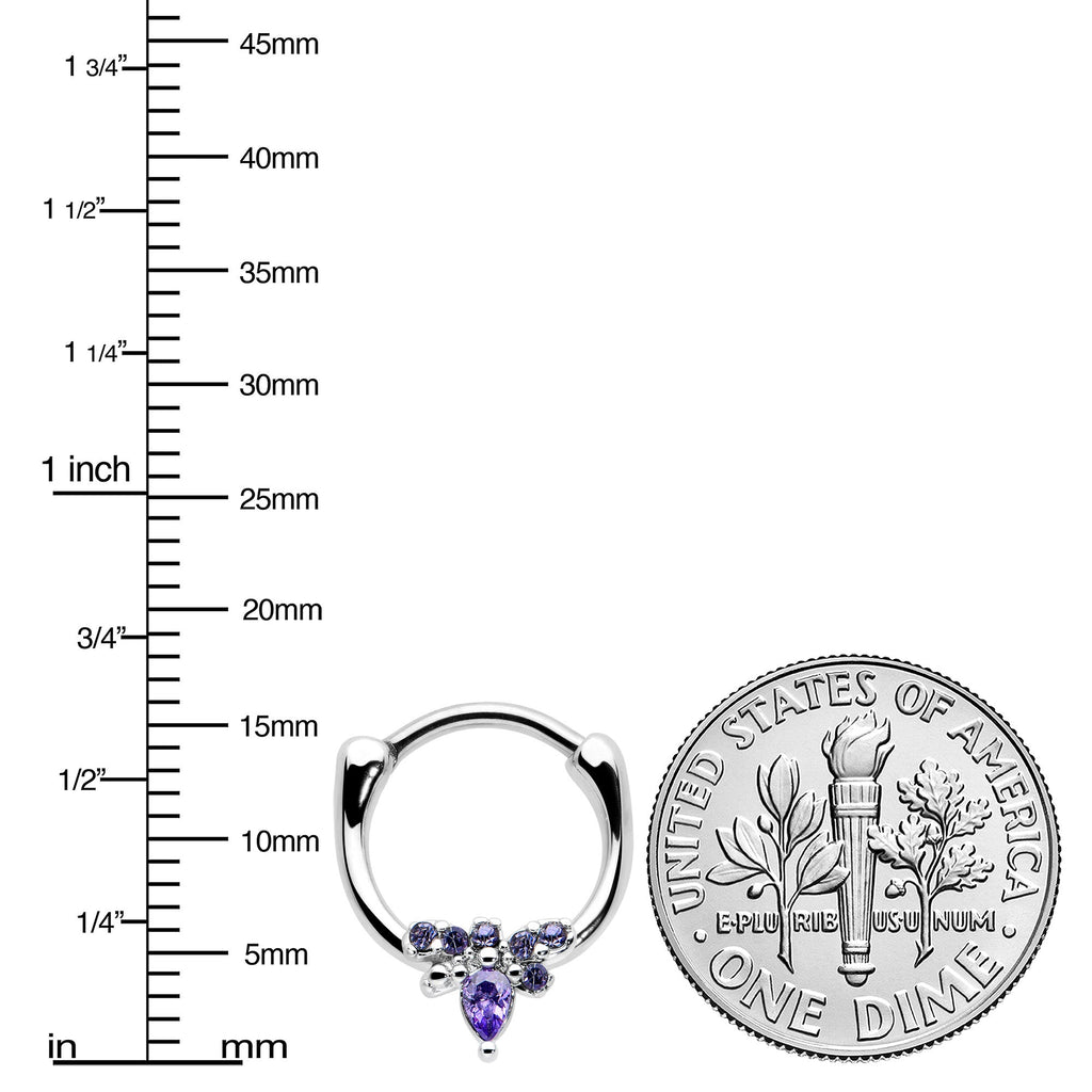BodyCandy 16G 5/16 Purple Gem Bee Glamour Cartilage Clicker — lifestyle context