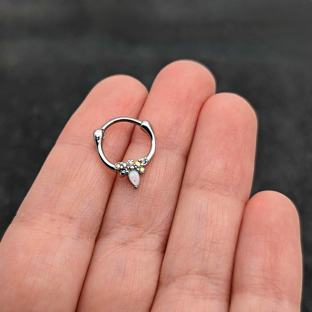 BodyCandy 16G 5/16 White Faux Opal Bee Glamour Cartilage Clicker — size reference