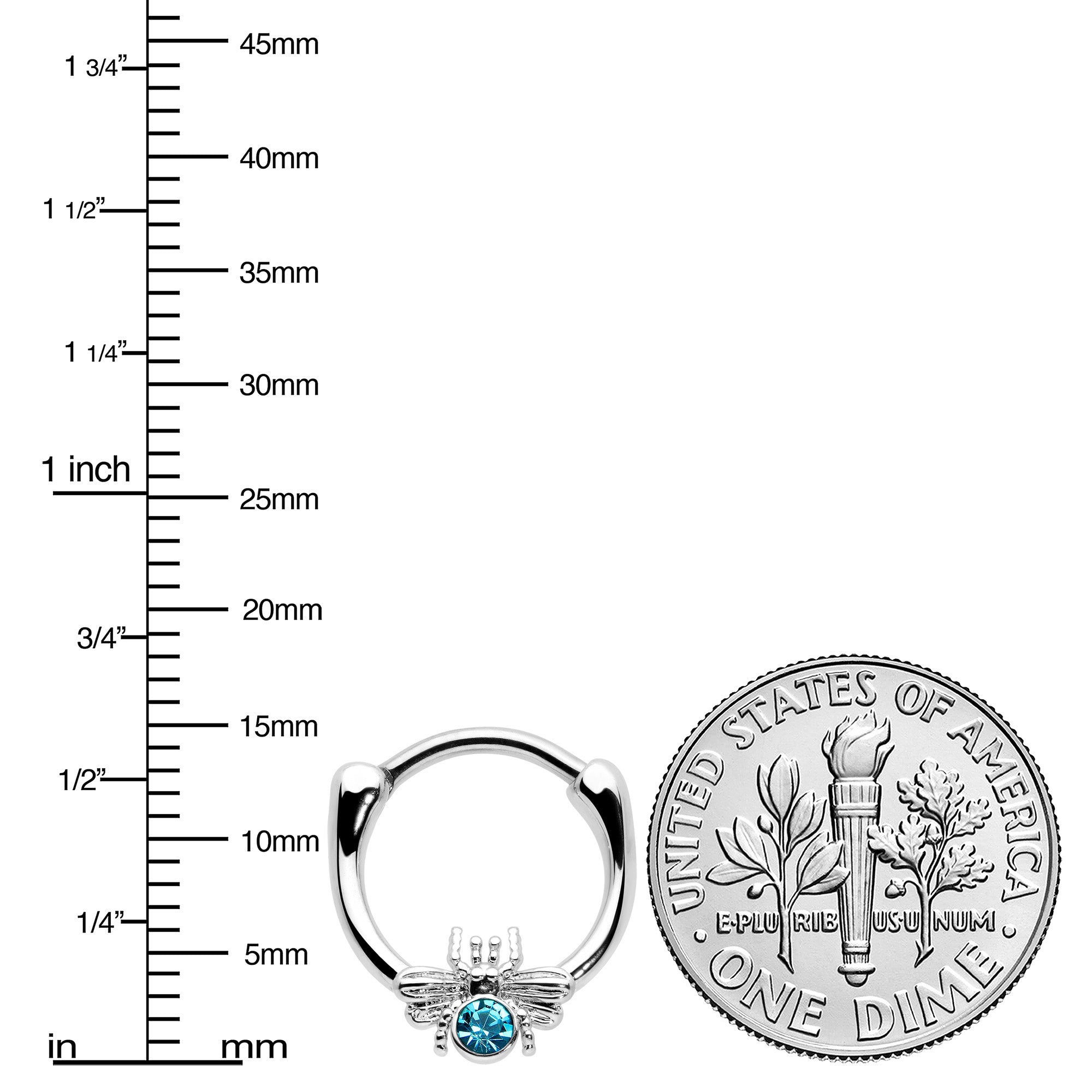 BodyCandy 16G 5/16 Blue Gem Ultra Fly Cartilage Clicker — lifestyle context