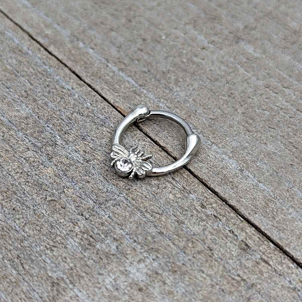 BodyCandy 16G 5/16 Clear Gem Ultra Fly Cartilage Clicker — alternative angle