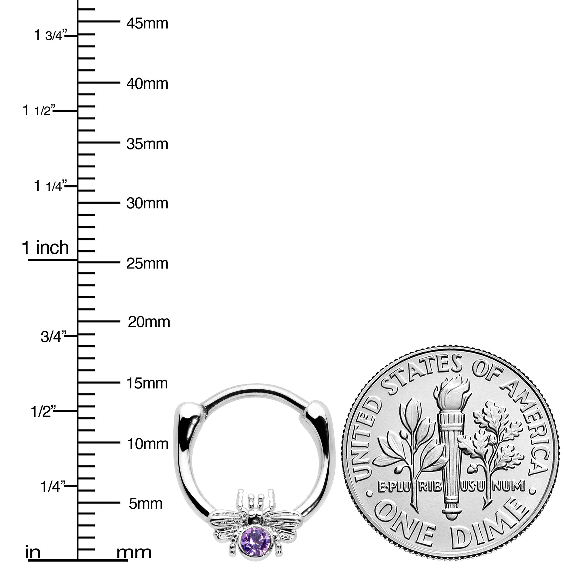 BodyCandy 16G 5/16 Purple Gem Ultra Fly Cartilage Clicker — lifestyle context