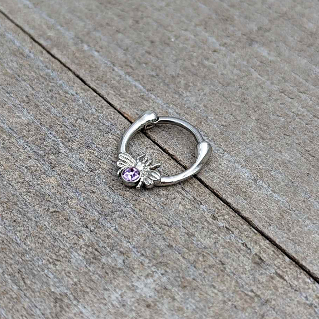 BodyCandy 16G 5/16 Purple Gem Ultra Fly Cartilage Clicker — alternative angle