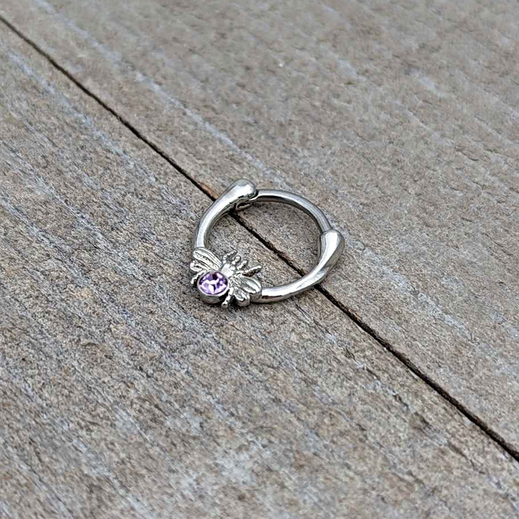 BodyCandy 16G 5/16 Purple Gem Ultra Fly Cartilage Clicker — alternative angle