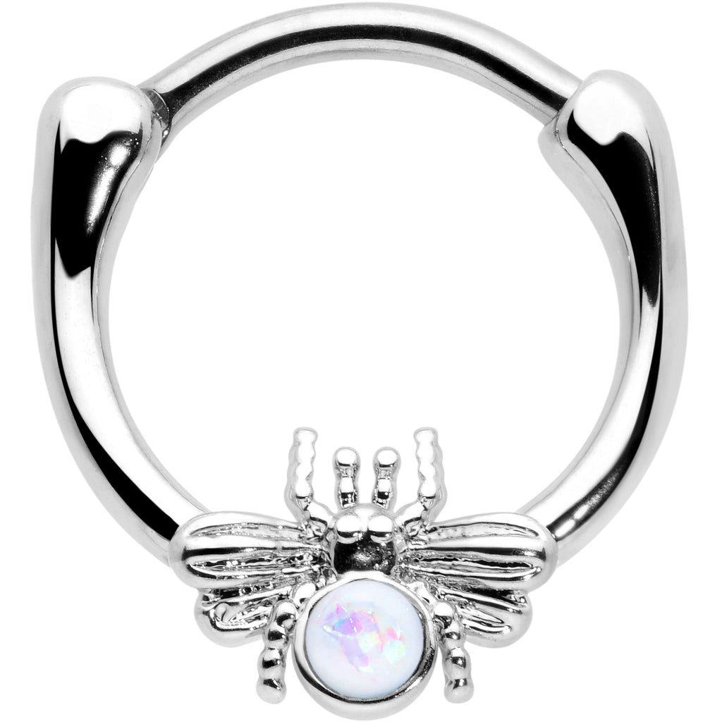 BodyCandy 16G 5/16 White Faux Opal Ultra Fly Cartilage Clicker — main product shot