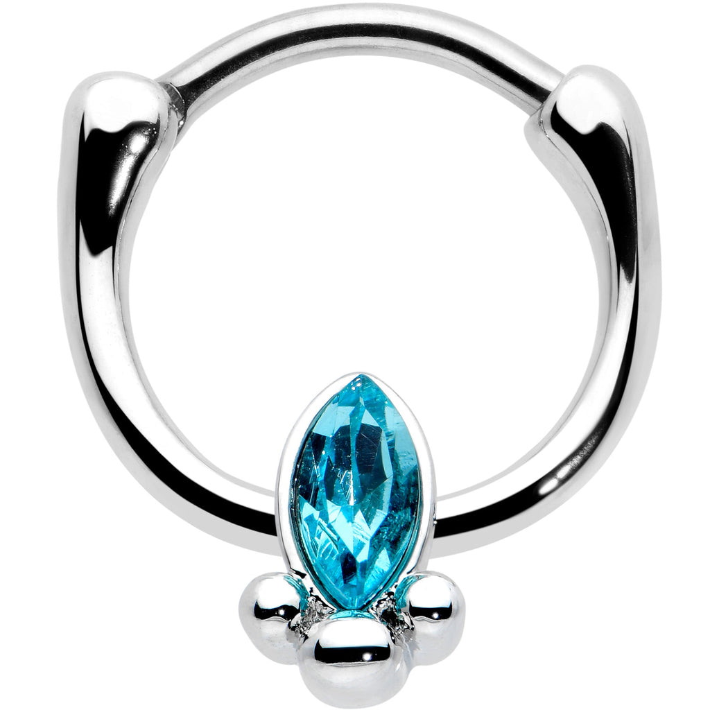 BodyCandy 16G 5/16 Blue Gem Deco Oval Cartilage Clicker — main product shot