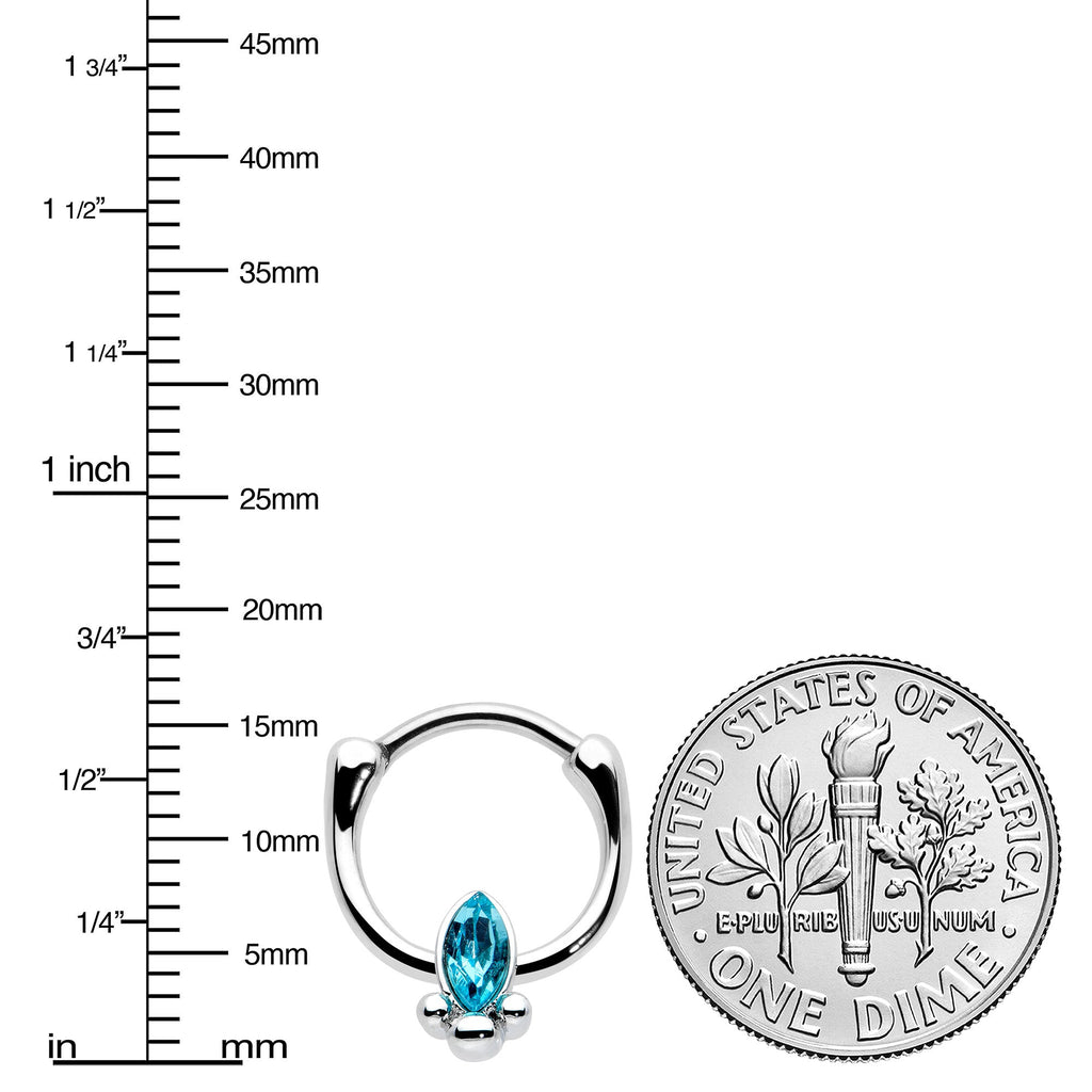 BodyCandy 16G 5/16 Blue Gem Deco Oval Cartilage Clicker — lifestyle context