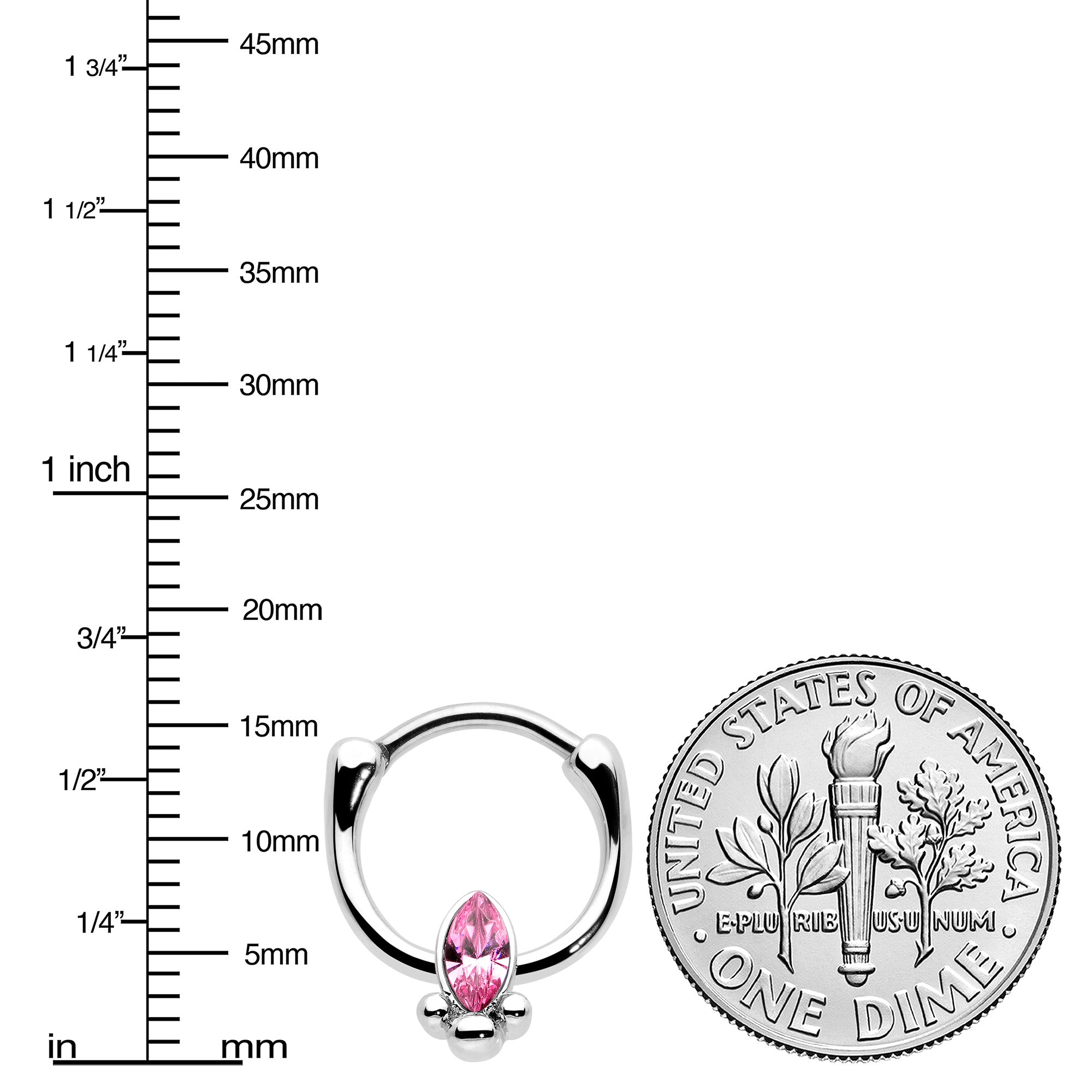 BodyCandy 16G 5/16 Pink Gem Deco Oval Cartilage Clicker — lifestyle context