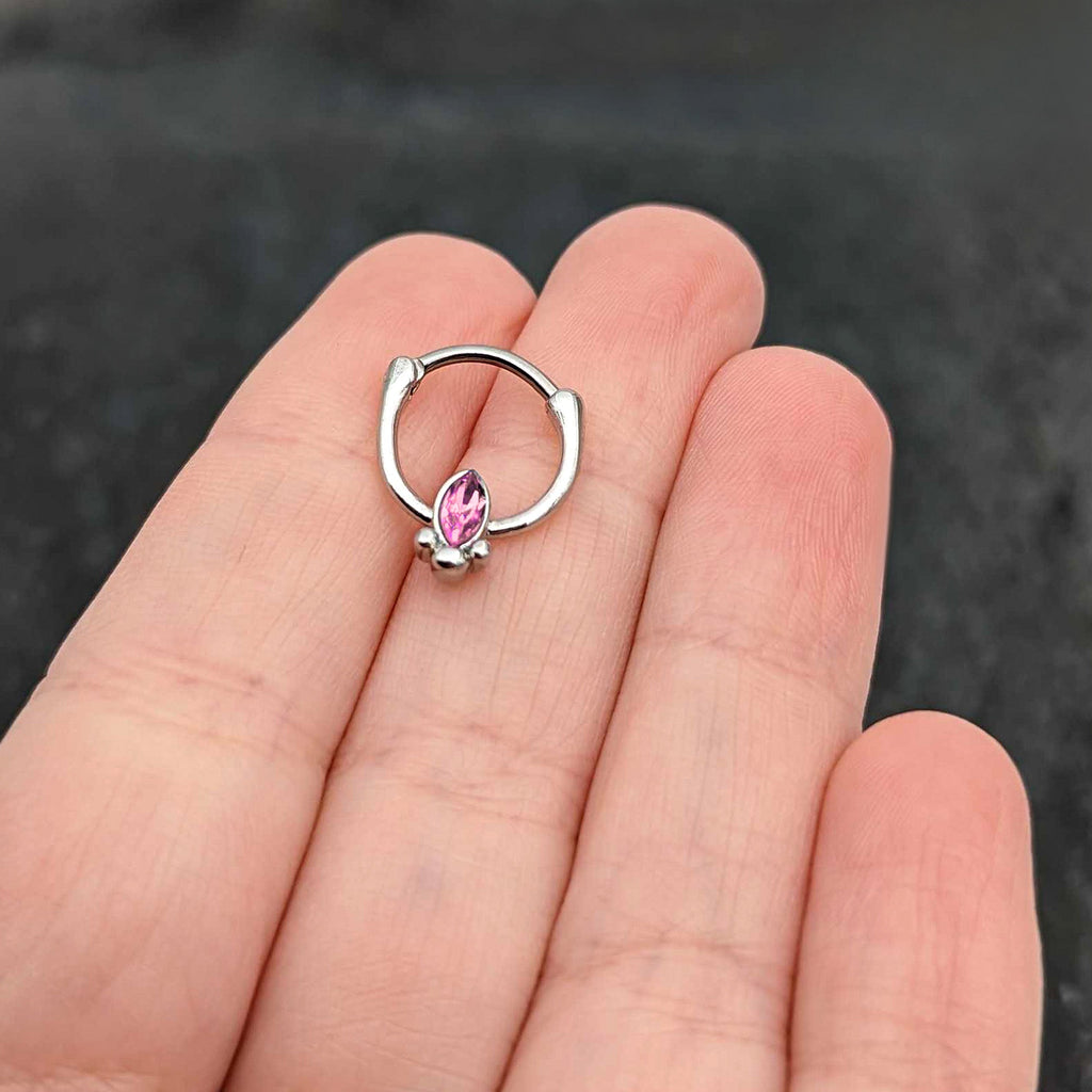 BodyCandy 16G 5/16 Pink Gem Deco Oval Cartilage Clicker — size reference