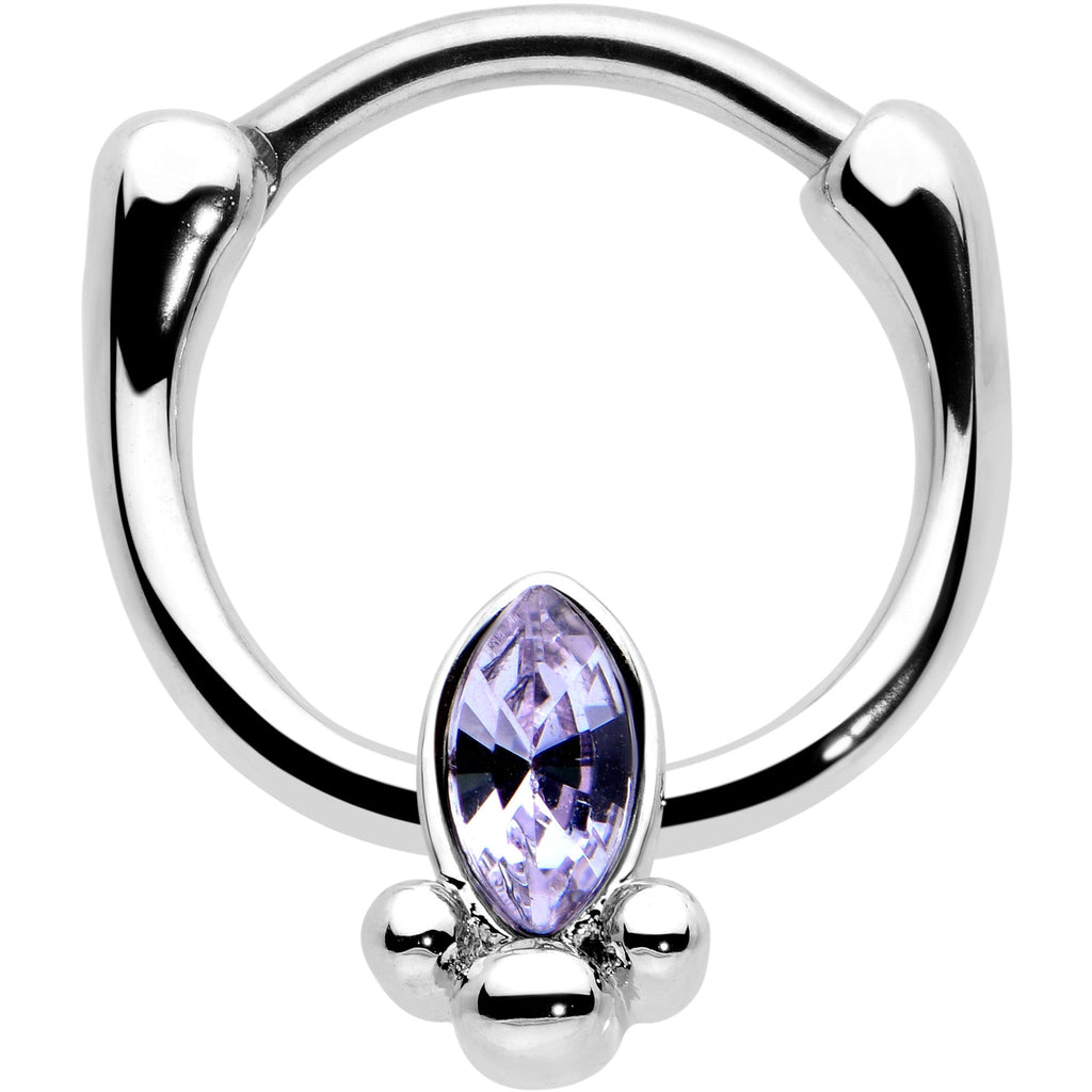 BodyCandy 16G 5/16 Purple Gem Deco Oval Cartilage Clicker — main product shot